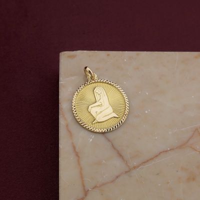 Image 2 of Gold zodiac sign pendant; Virgo