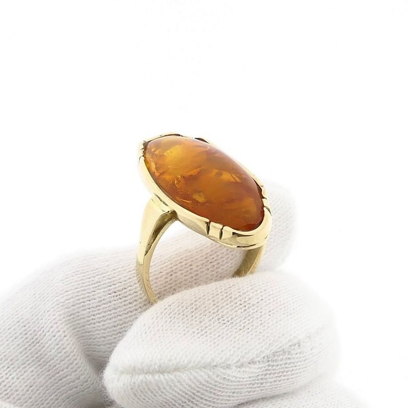 Image 6 of Vintage Gold Ring with Amber