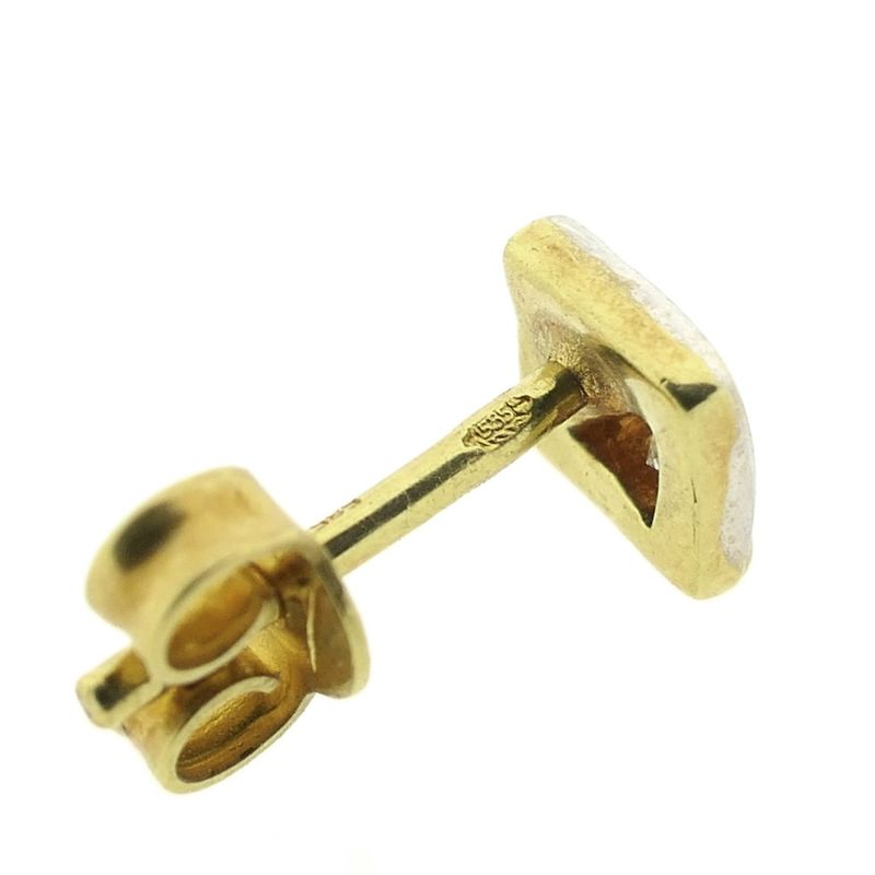 Image 7 of Bicolor gold stud earrings with zirconia