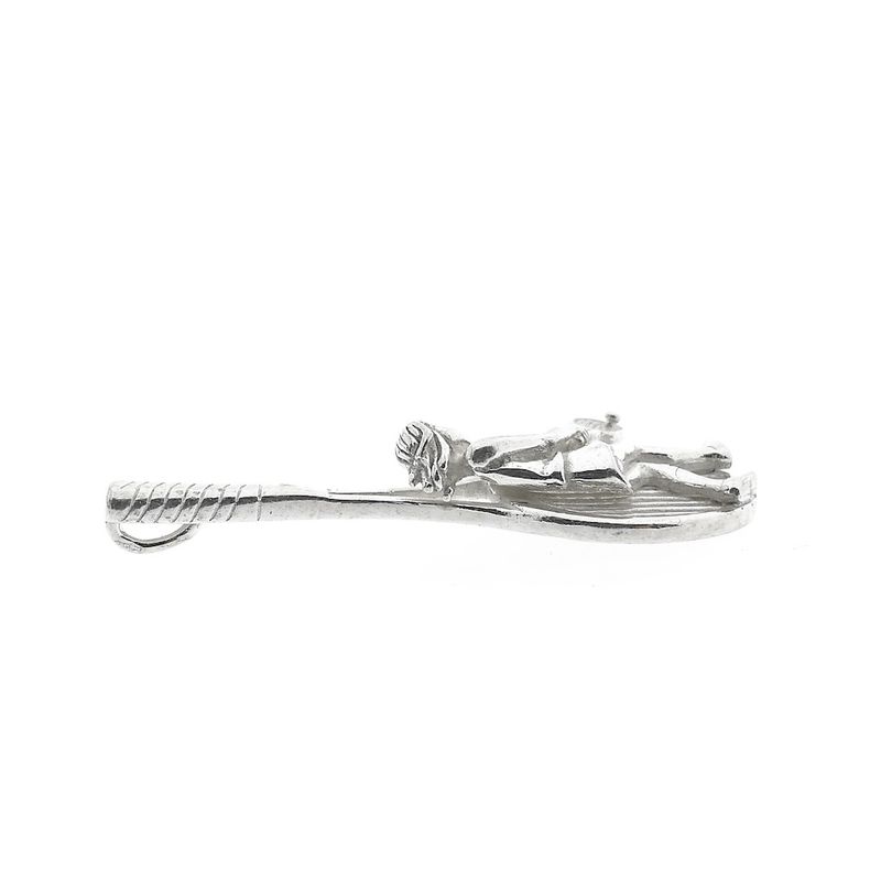Image 4 of Silver pendant of a tennis racket with a tennis player
