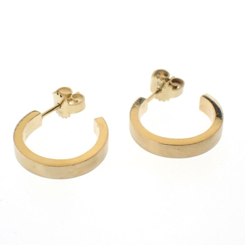 Image 7 of Gold matte earrings; Ø 16.5 mm