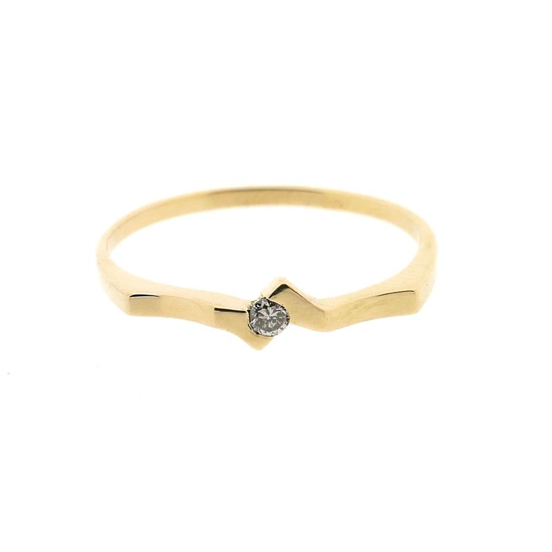 Image 4 of Gold ring with diamond; 0.03 ct.