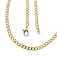Gold wide gourmet link necklace | 42 cm