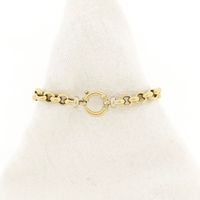 Gouden jasseron schakelarmband | 21 cm 