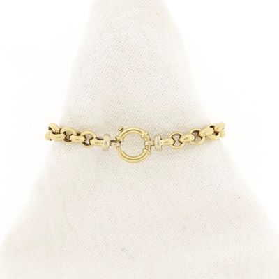 Afbeelding 1 van Gouden jasseron schakelarmband | 21 cm 