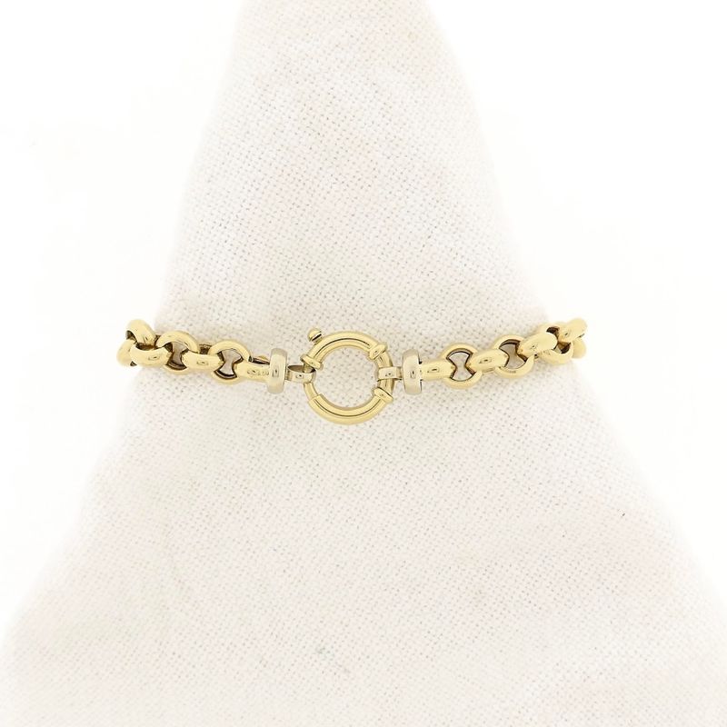 Afbeelding 1 van Gouden jasseron schakelarmband | 21 cm 