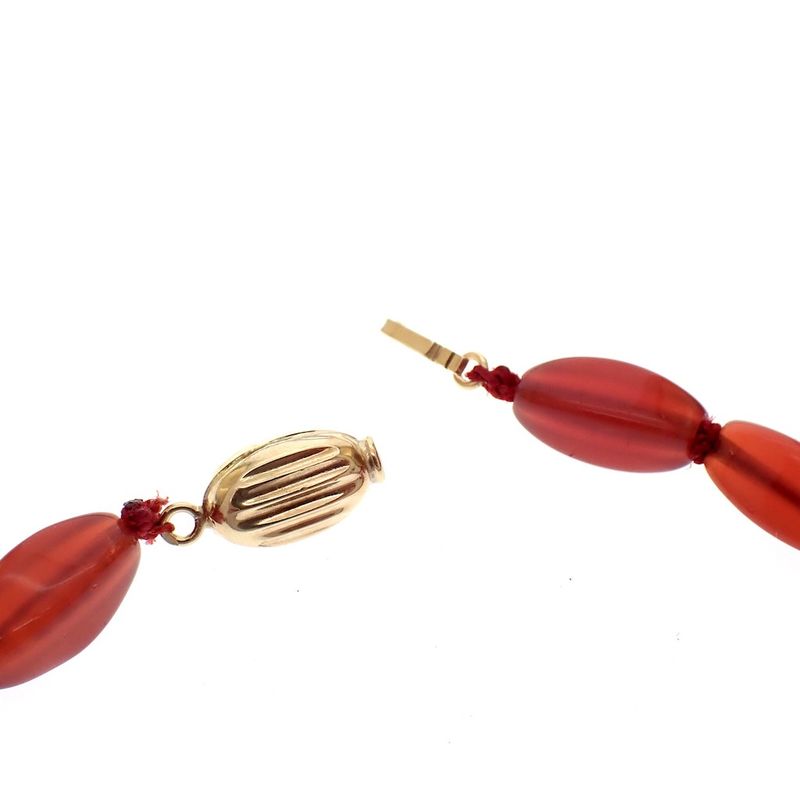 Image 4 of Carnelian bead necklace with gold decorative clasp