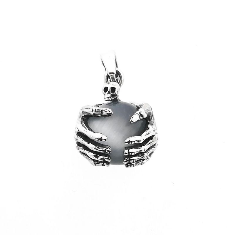 Image 1 of Gothic Pendant with Grey Cat's Eye