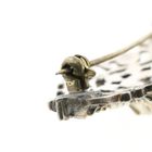 Afbeelding 5 van Zilveren Art-Nouveau broche gezet met roos geslepen diamanten