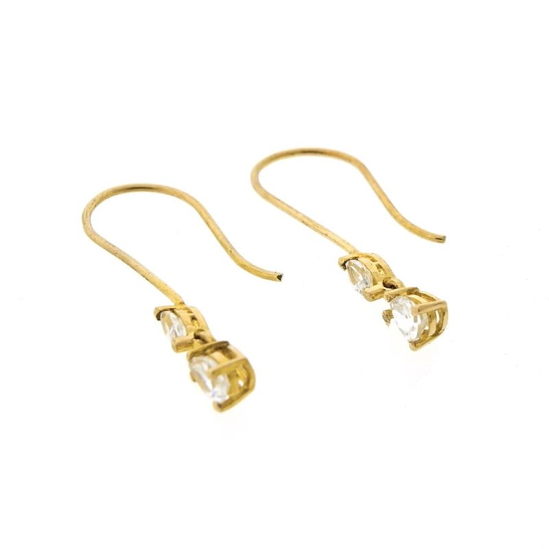 Image 3 of Vintage gold earrings with zirconia
