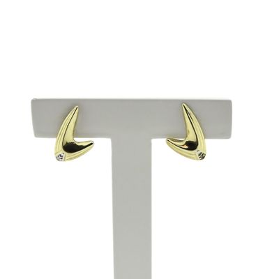 Image 1 of Gold stud earrings with diamond; 0.01 ct.