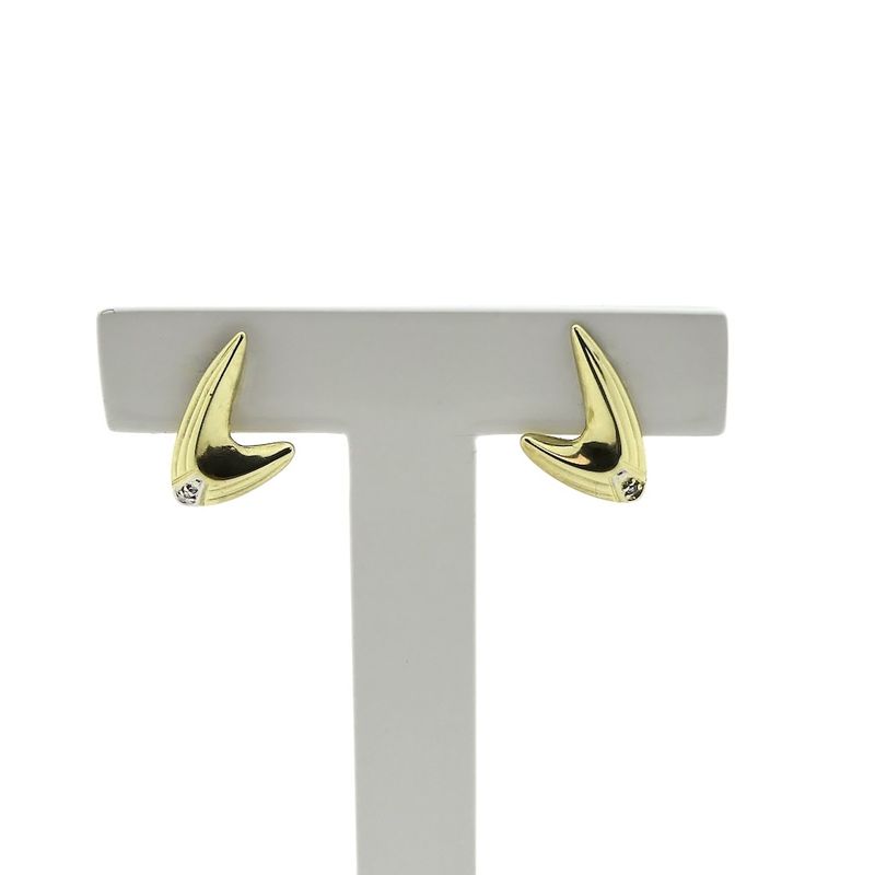 Image 1 of Gold stud earrings with diamond; 0.01 ct.