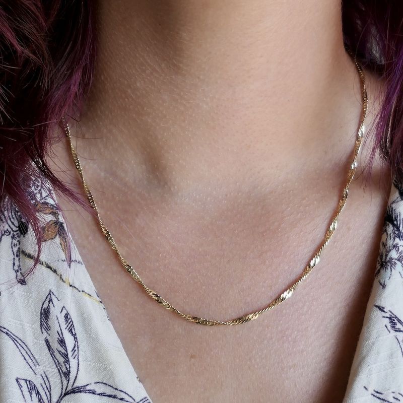 Image 10 of Gold twisted gourmet link necklace | 40.5 cm - 46 cm