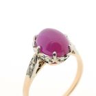Image 3 of Two-tone ring with synthetic pink ruby and diamond | Approx. 0.06 ct.