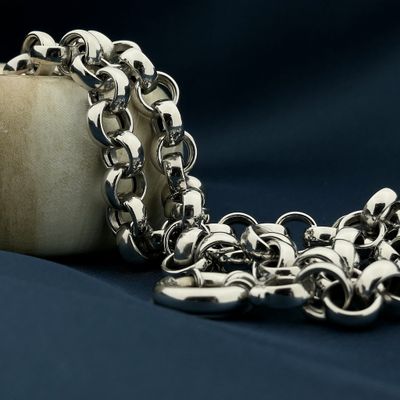 Image 2 of White gold jasseron link necklace