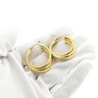 Image 6 of Gold hoop earrings with pattern; Ø 25 mm