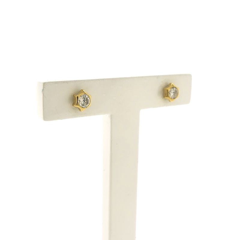 Image 3 of Gold stud earrings with zirconia