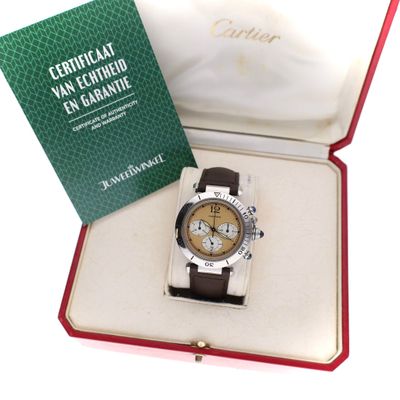 Cartier Pasha Chronograph 1050 / W31004H3; Unisex Horloge Afbeelding 2 van Cartier Pasha Chronograph 1050 / W31004H3; Unisex Horloge
