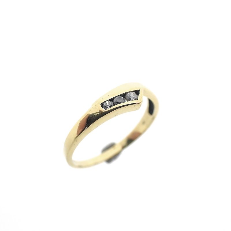 Image 1 of Gold ring with zirconia stones