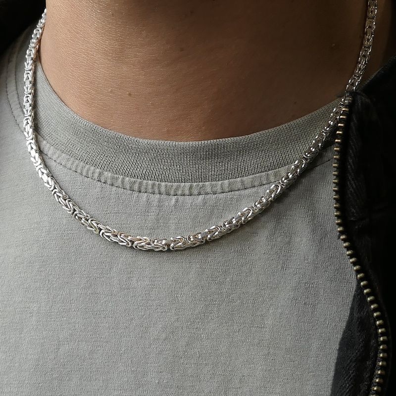 Image 9 of Silver square king chain | 50.5 cm
