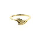 Image 3 of Gold ring with diamond; 0.015 ct.