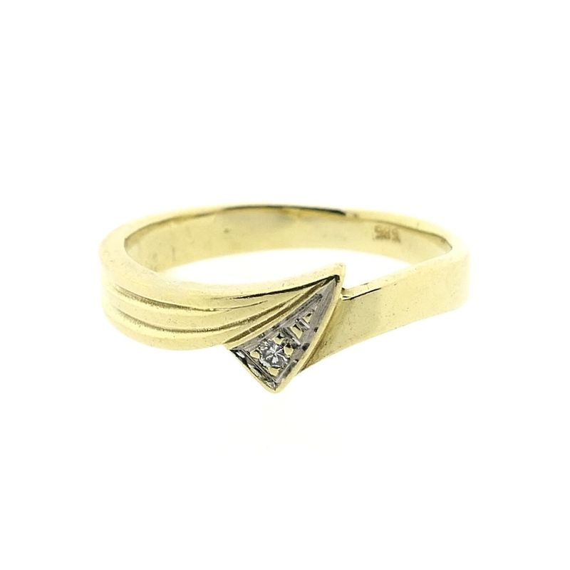 Image 4 of Golden fantasy ring with diamond 0.01 ct.