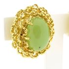 Image 4 of 18 Krt. Gold Clip-On Earrings with Chrysoprase