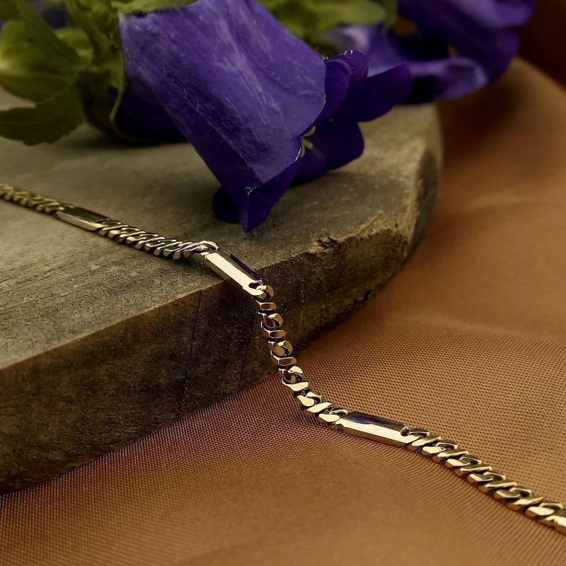 Image 7 of Two-tone gold link bracelet