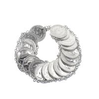 Silver bracelet with Queen Wilhelmina coins | 24 cm