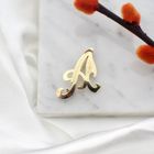 Image 2 of Gold letter brooch; letter A