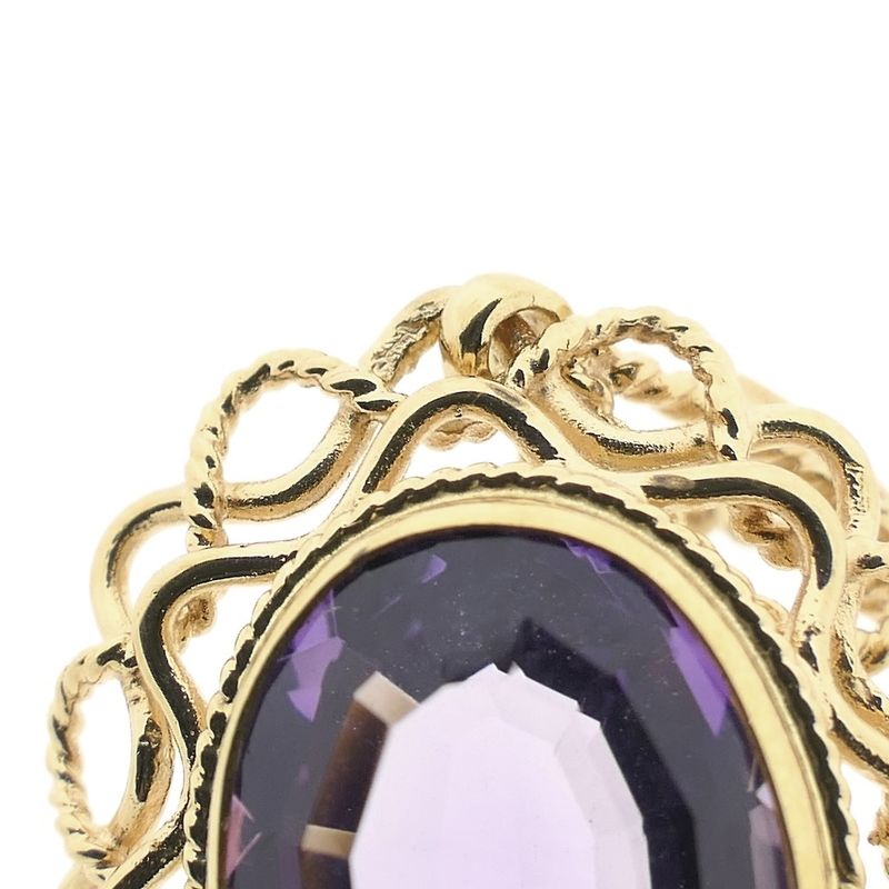 Image 7 of Vintage gold pendant with amethyst.