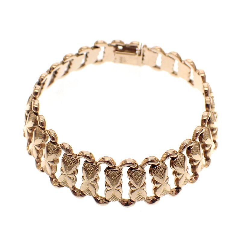 Image 1 of Fantasy gold link bracelet; 18 cm