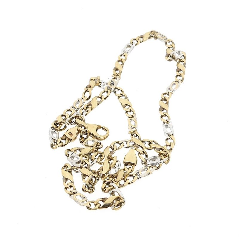 Image 7 of Two-tone gold Figaro link chain