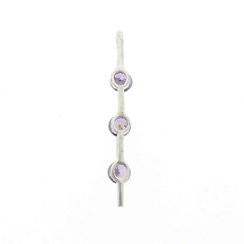 Image 6 of Silver pendant with purple zirconia stones