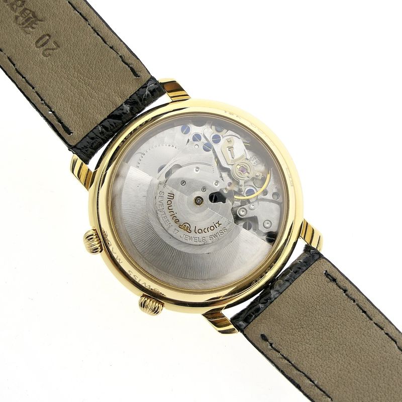 Image 13 of Maurice Lacroix Masterpiece Reveil; Automatic 18k gold men's watch with alarm clock