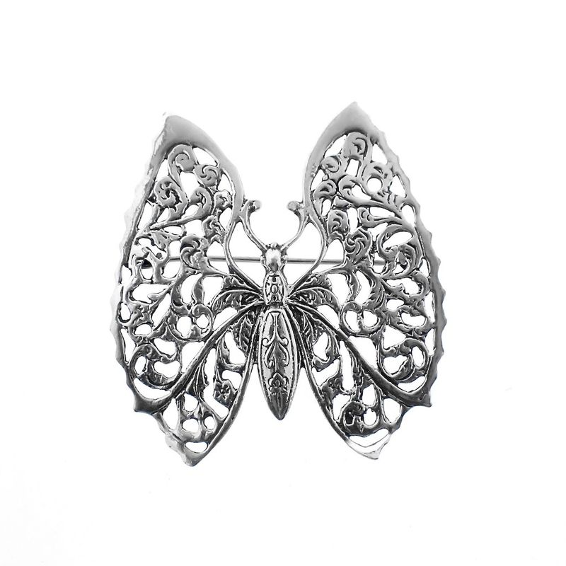 Image 1 of Silver brooch of a butterfly