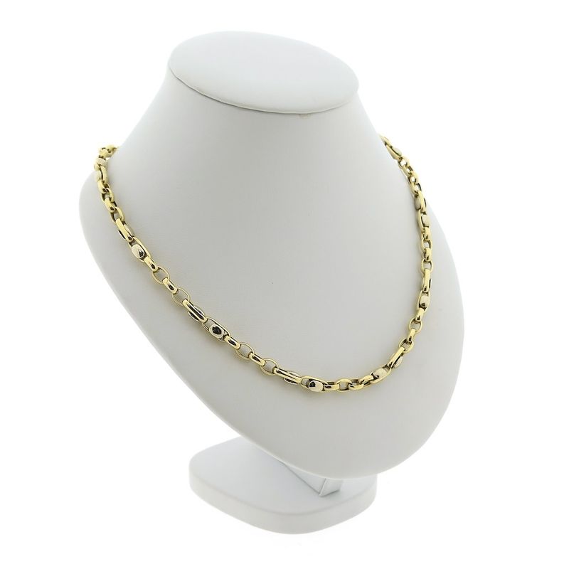 Image 2 of Two-tone gold anchor link necklace