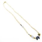 Image 3 of Gold baroque pearl necklace with chalcedony and sodalite; Schoeffel