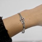 Image 11 of White gold cobra link bracelet with diamonds