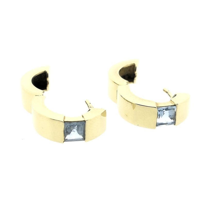Image 6 of Gold hoop earrings with topaz | Ø 16.7 mm