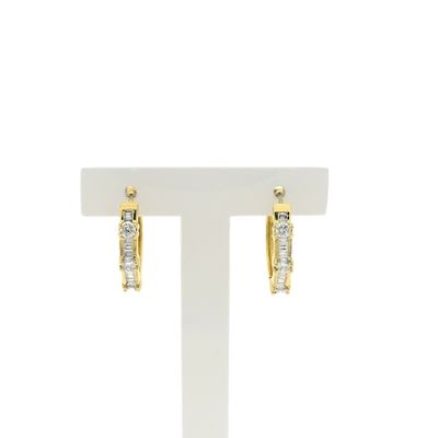 18K Gold Hoop Earrings with Diamond | 1.10 ct. Image 1 of 18K Gold Hoop Earrings with Diamond | 1.10 ct.
