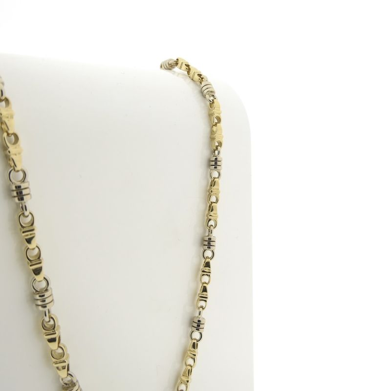 Image 2 of Two-tone solid gold Monte Carlo link chain; Men's