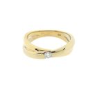 Image 3 of Gold crossover ring with diamond; 0.12 ct.