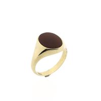 Gold men's ring with carnelian