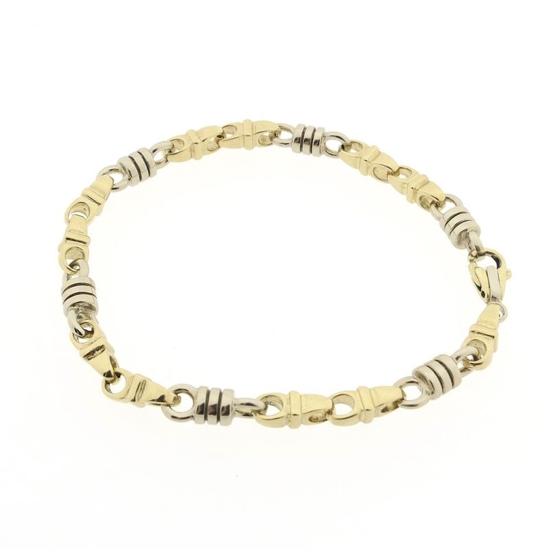 Image 3 of Two-tone gold Monte Carlo link bracelet | 21 cm