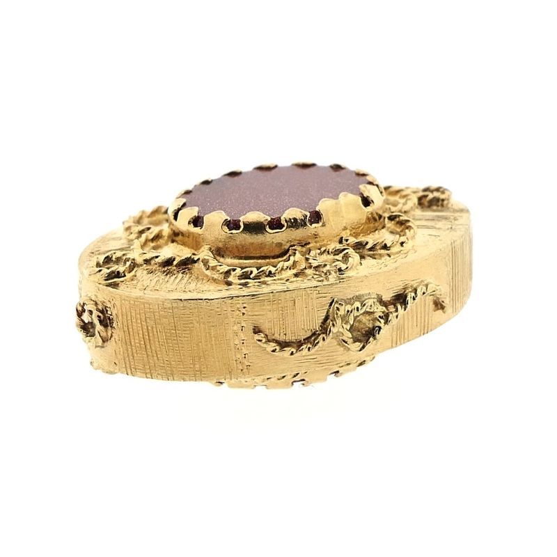 Image 5 of 18 carat gold pendant with goldstone