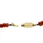 Image 5 of Blood coral bead necklace with gold clasp; Antique | 67 cm