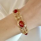 Image 3 of Antique gold bracelet with carnelian