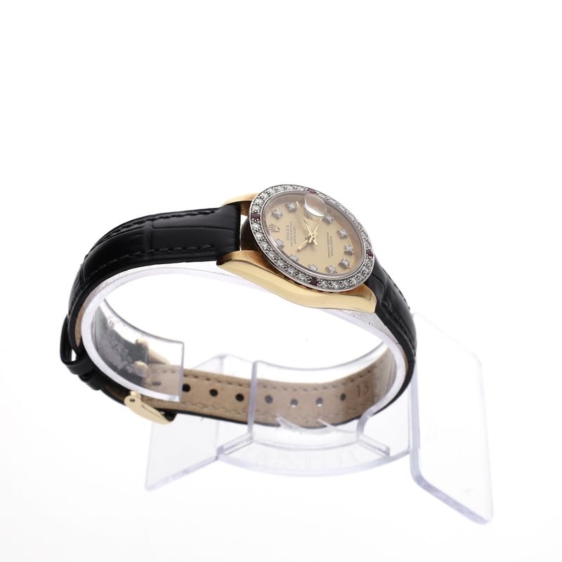 Image 12 of Rolex Datejust 26mm 69178; 18k gold women's watch with diamonds and rubies