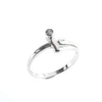 Silver ladies ring with fantasy design